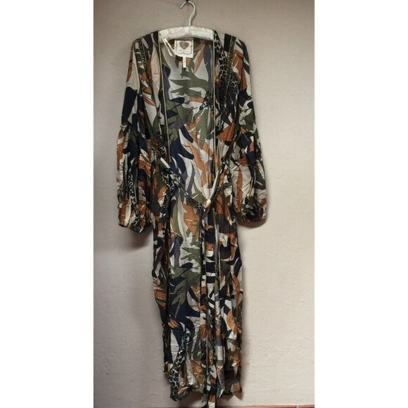 Z&L Women's Boho Bliss Maxi Dress Beaded Swim Cover Up in Multicolor One Size - Picture 1 of 10